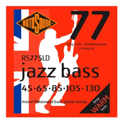 Encordadura RotoSound para Bajo Eléctrico Jazz Bass 77 de 5 Cuerdas Calibre 45-130