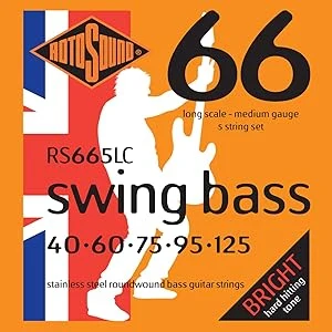 Encordadura RotoSound Swing Bass 66 para Bajo Eléctrico de 5 Cuerdas Calibre Medio