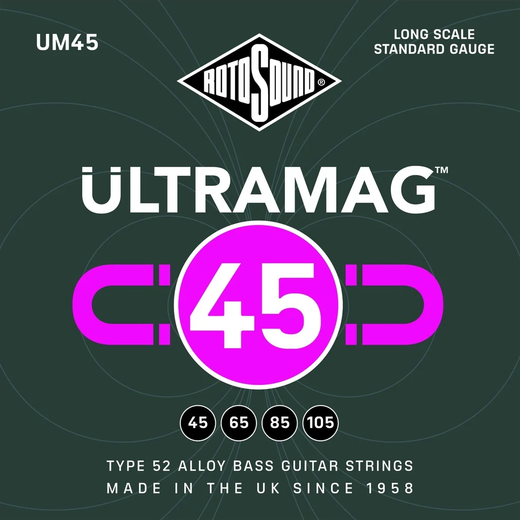Encordadura RotoSound Ultramag para Bajo Eléctrico de 4 Cuerdas Calibre 45-105