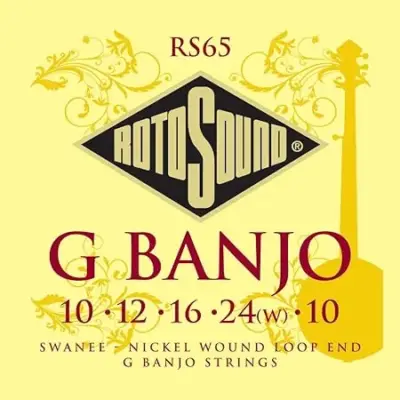 Encordadura RotoSound para banjo G Swanee de 5 cuerdas, calibre 10, 12, 15, 19w y 10, entochado en níquel