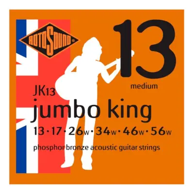Encordadura RotoSound JK13 para guitarra acústica Jumbo King de 6 cuerdas calibre medio