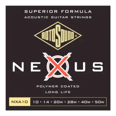 Encordadura RotoSound Nexus para guitarra acústica/electroacústica de 6 cuerdas calibre extra ligero