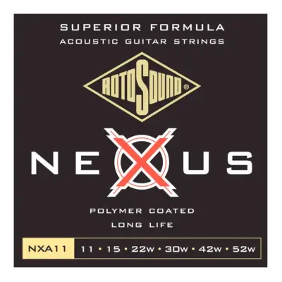Encordadura RotoSound Nexus para guitarra acústica/electroacústica de 6 cuerdas calibre ligero