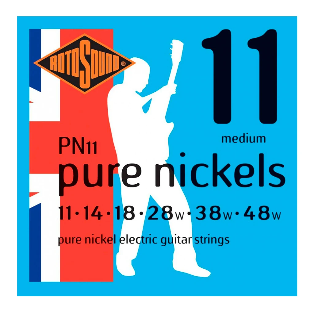 Encordadura RotoSound Pure Nickels para guitarra eléctrica de 6 cuerdas calibre medio