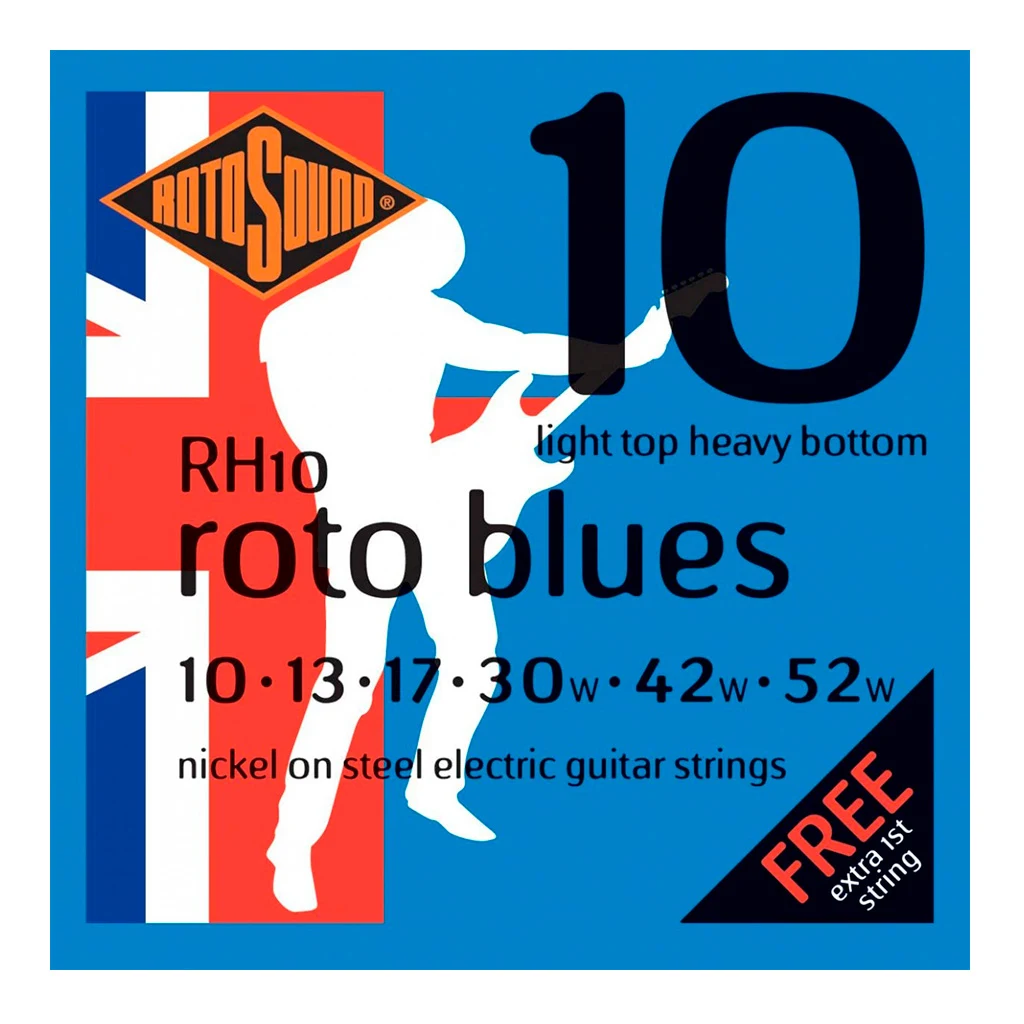 Encordadura RotoSound Roto Blues para guitarra eléctrica de 6 cuerdas calibre híbrido ligero/pesado