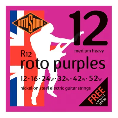 Encordadura RotoSound Roto Purples para guitarra eléctrica de 6 cuerdas calibre medio-pesado