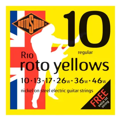 Encordadura RotoSound Roto Yellows para guitarra eléctrica de 6 cuerdas calibre regular