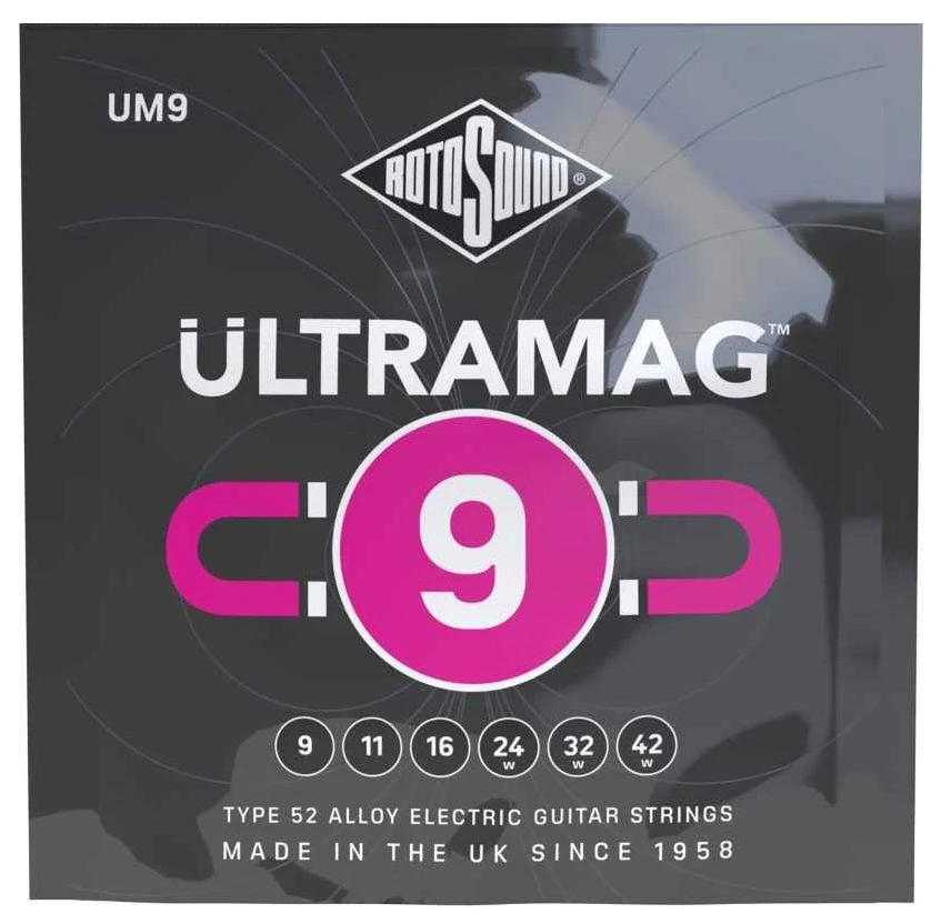 Encordadura RotoSound Ultramag para guitarra eléctrica de 6 cuerdas calibre super ligero
