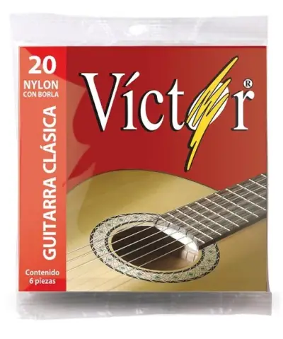 Encordadura Victor para guitarra clásica de nylon negra