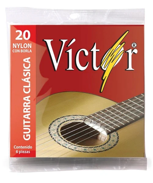 Encordadura Victor para guitarra clásica de nylon negra