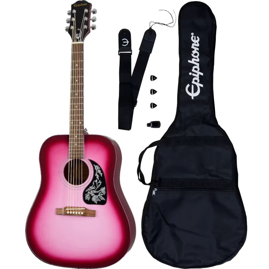 Pack de Guitarra Acústica Epiphone Starling - Hot Pink Pearl
