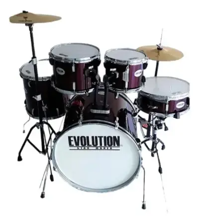 Batería Evolution Starmaker de Madera de Arce Color Vino