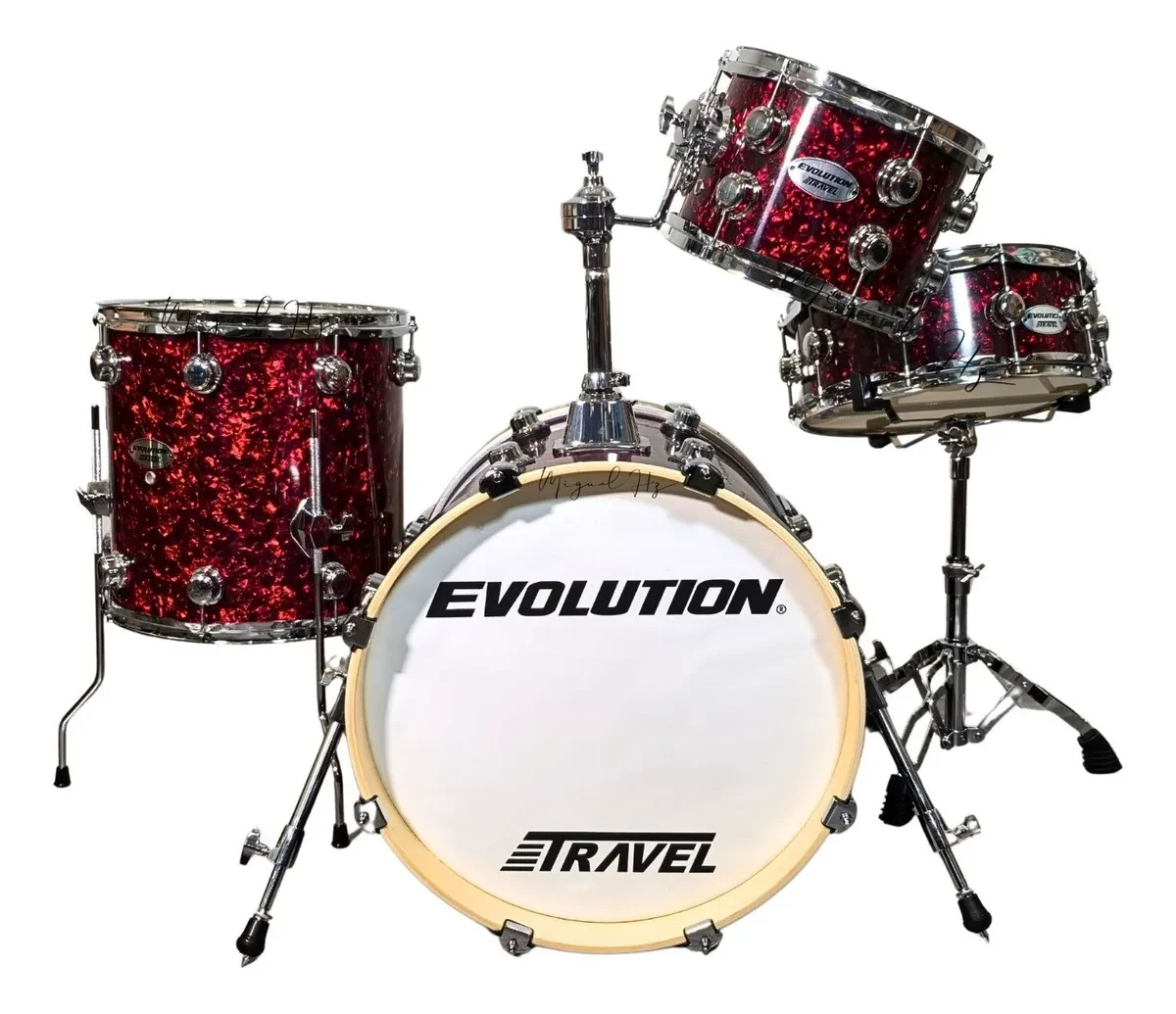Batería Evolution Travel de Madera de Arce Color Rojo Perlados - Imagen 2