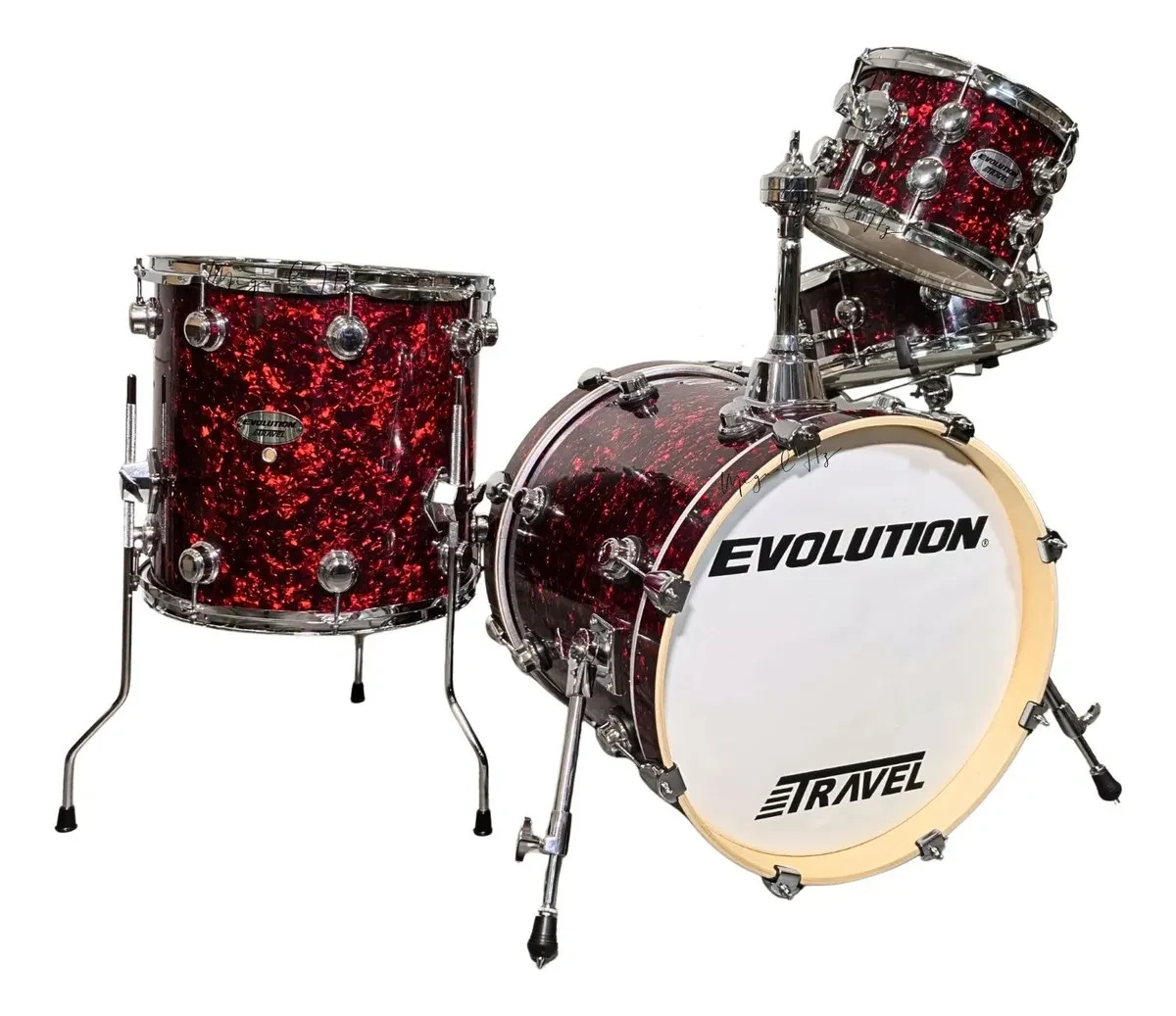 Batería Evolution Travel de Madera de Arce Color Rojo Perlados - Imagen 3