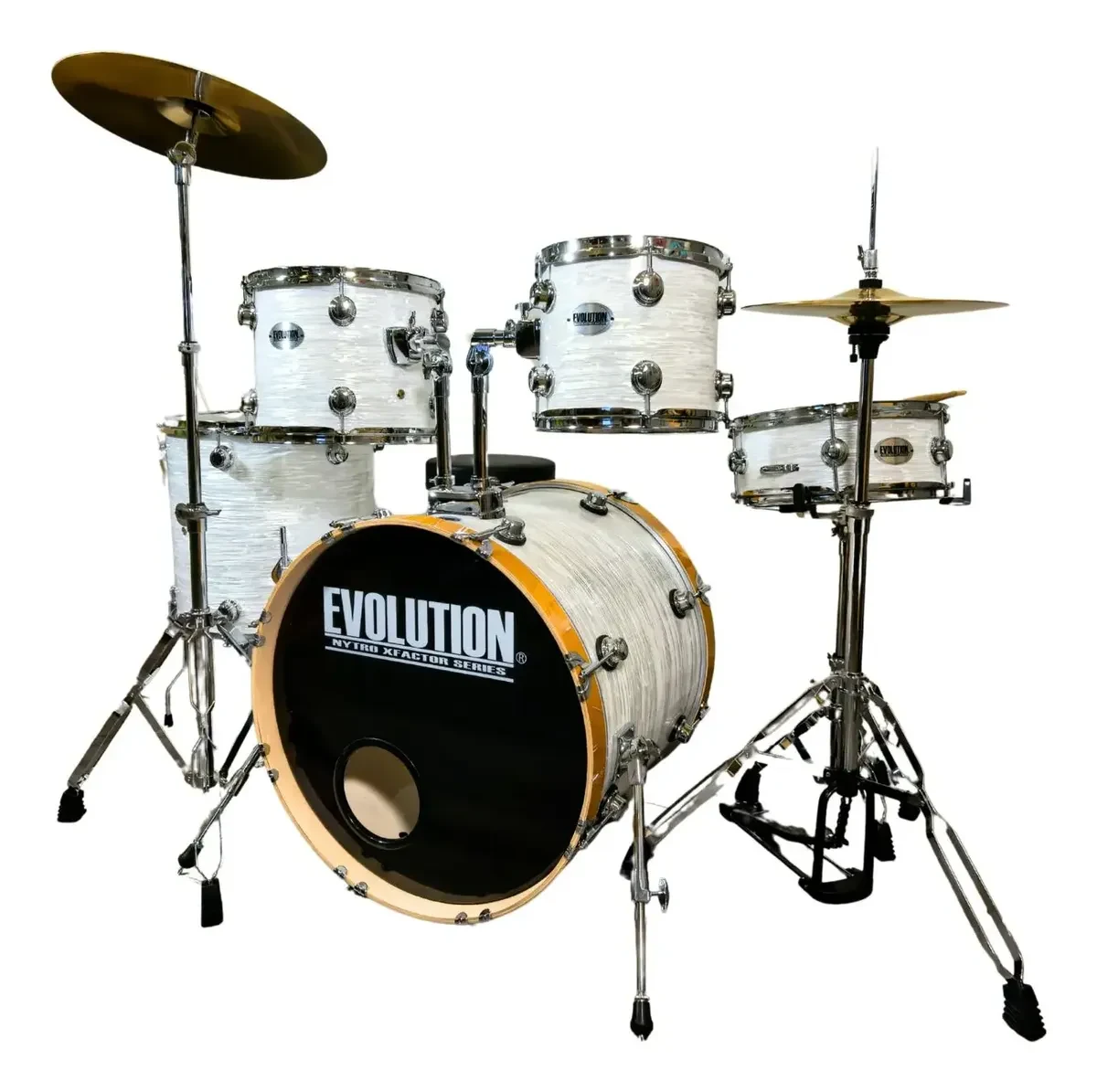 Batería Evolution Nytro X Factor 5 Piezas 10" 12" 14" 16" 22" Color Strata White - Imagen 5