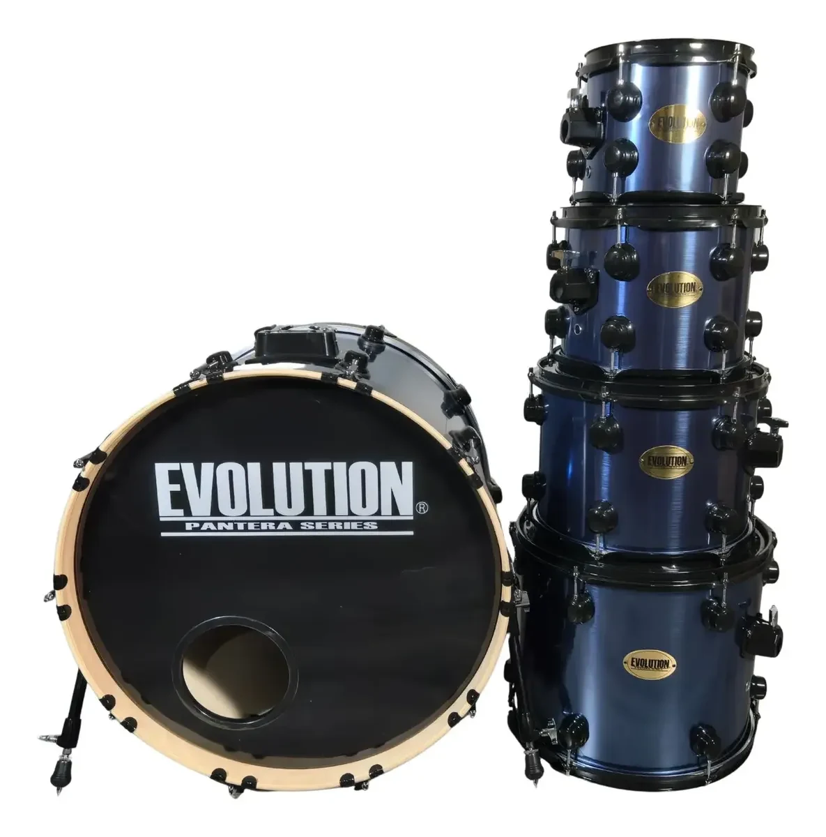 Batería Pantera Evolution 6 Piezas Color Azul Metálico - Imagen 3