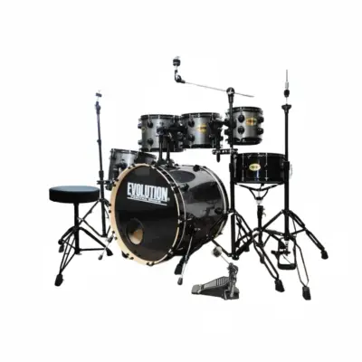 Batería Evolution Pantera 6 Piezas Aro Negro 8" 10" 12" Color Gris Rayado