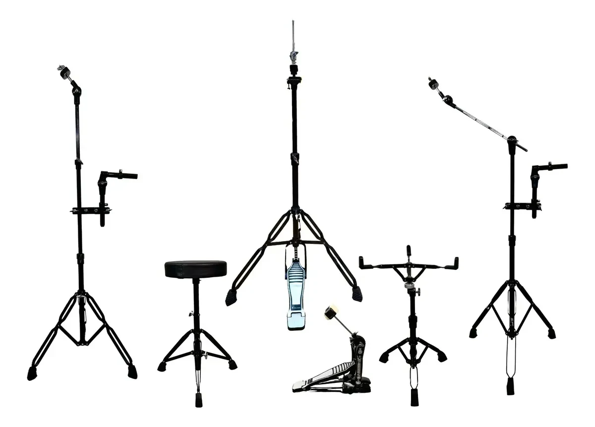 Batería Evolution Pantera 6 Piezas Aro Negro 8" 10" 12" Color Gris Rayado - Imagen 2
