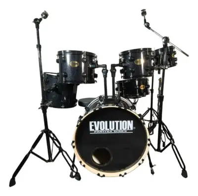 Batería Evolution Pantera 6 Piezas Negro Brillante