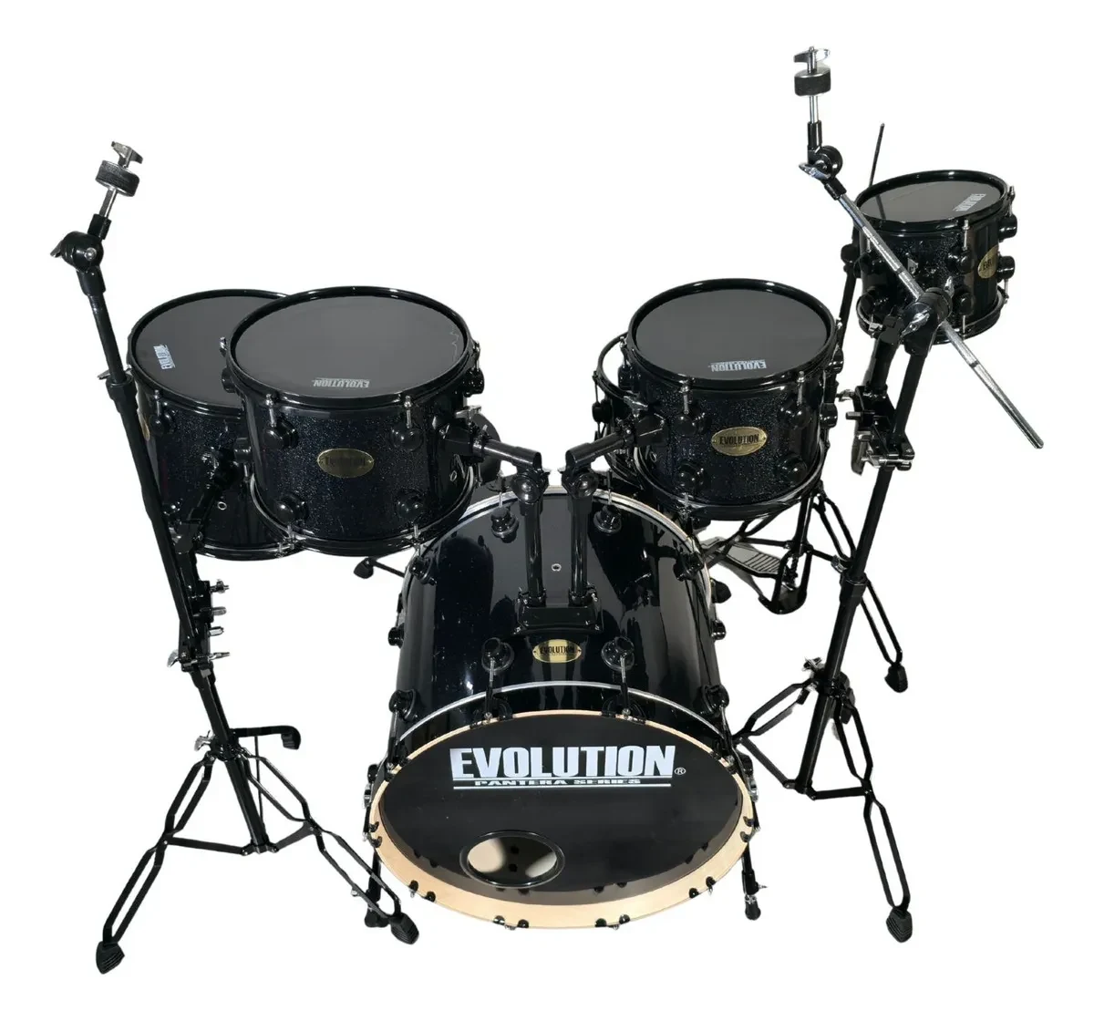 Batería Evolution Pantera 6 Piezas Negro Brillante - Imagen 6