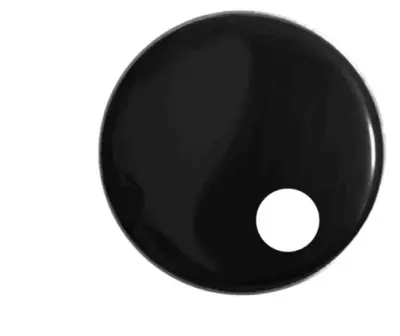 Parche Frontal Negro de 22" para Bombo