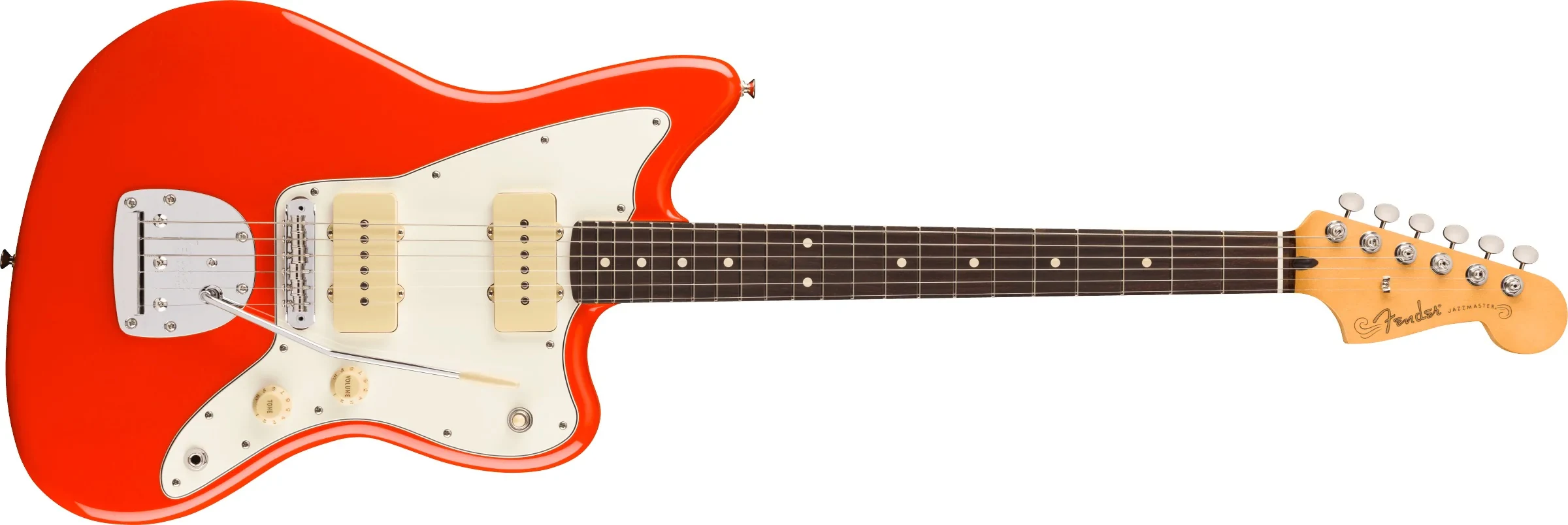 Fender Player II Jazzmaster con diapasón de palo de rosa color rojo coral