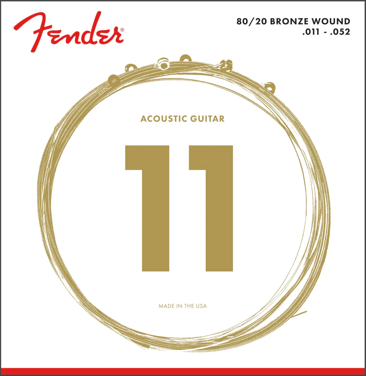Juego de Cuerdas Fender 80/20 Bronce 11-52