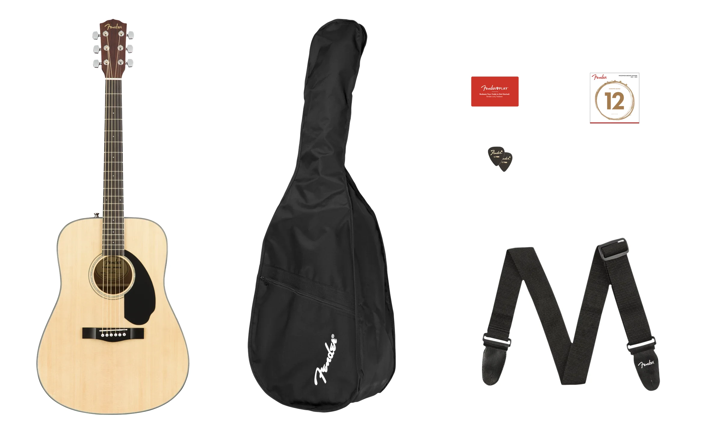 Fender CD60S V2 Guitarra Acústica con Accesorios