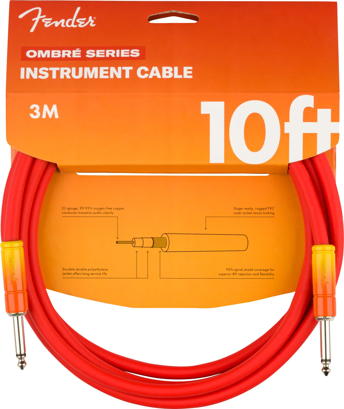 Cable para instrumento Fender 3 metros Tequila Sunrise