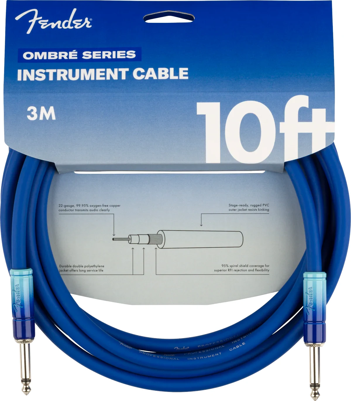 Fender Cable para Instrumento 3 Metros Color Belair Blue
