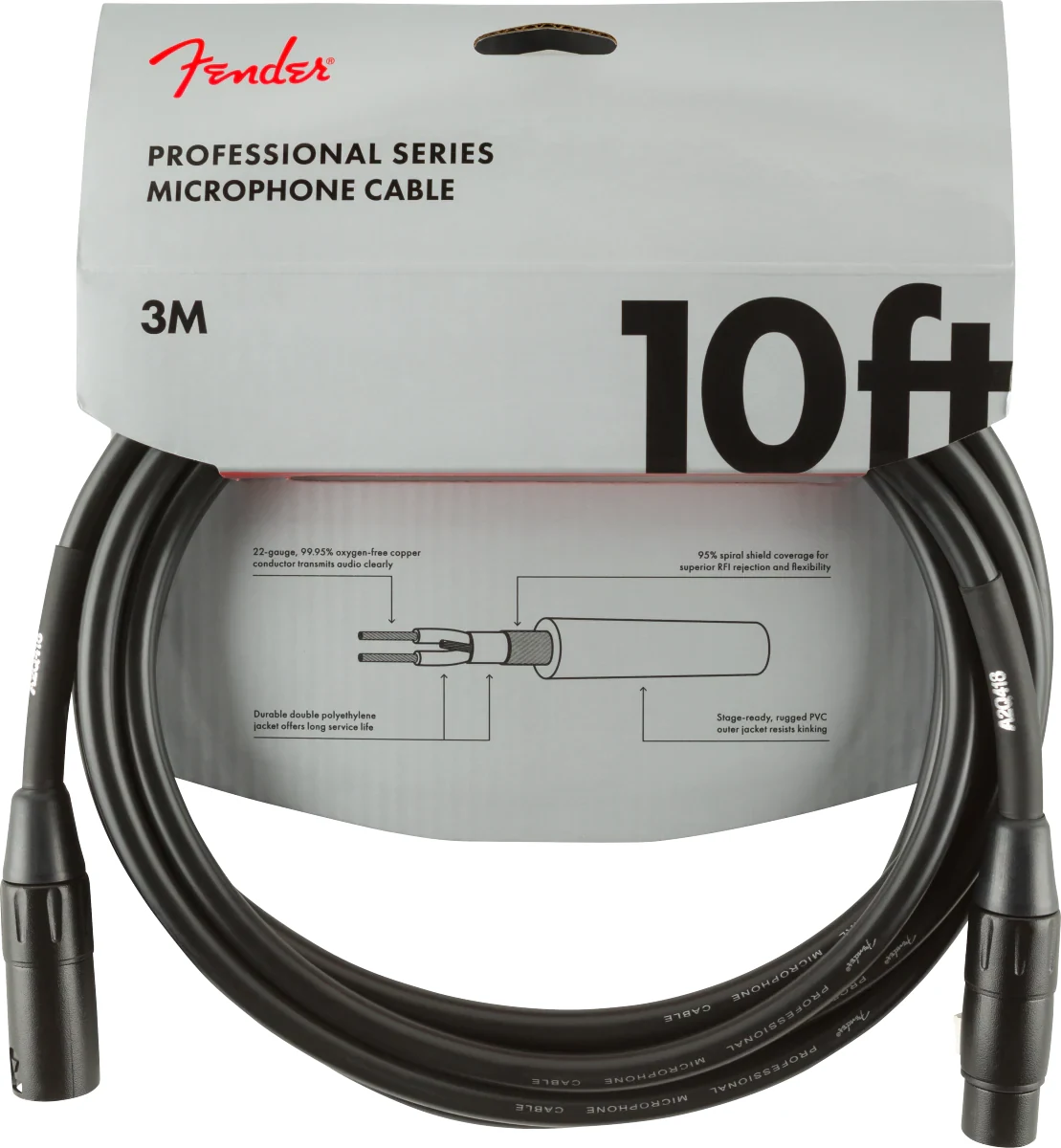 Fender Cable de Micrófono Professional Series 3 m