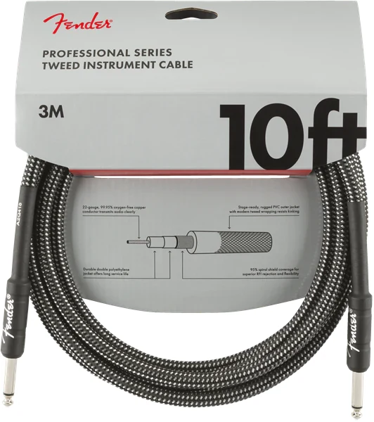 Cable de instrumento Fender Deluxe Series Gray Tweed 3 metros