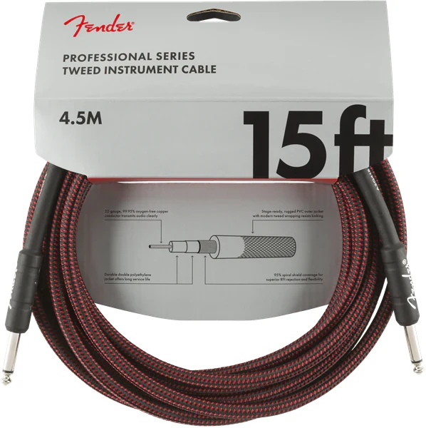 Cable de instrumento Fender Deluxe Series Red Tweed 4.5 metros