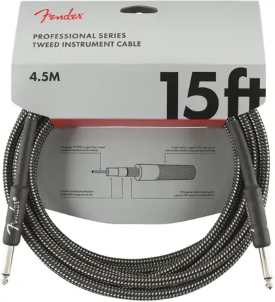 Cable de instrumento Fender Deluxe Series Gray Tweed 4.5 metros