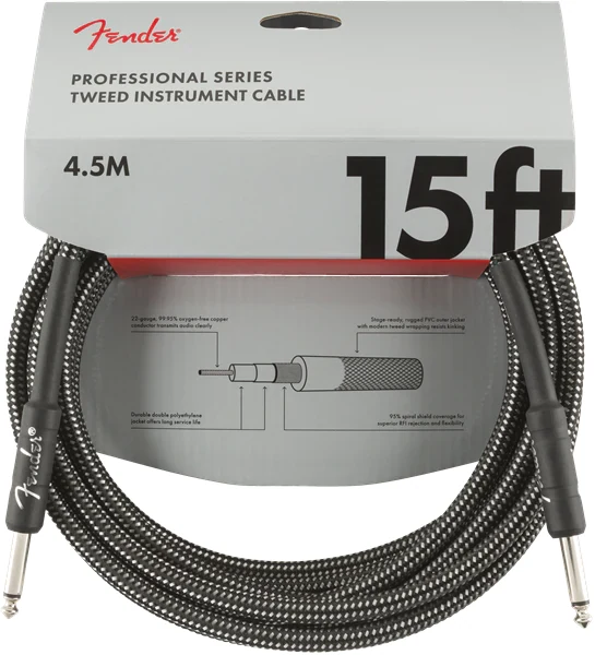 Cable de instrumento Fender Deluxe Series Gray Tweed 4.5 metros