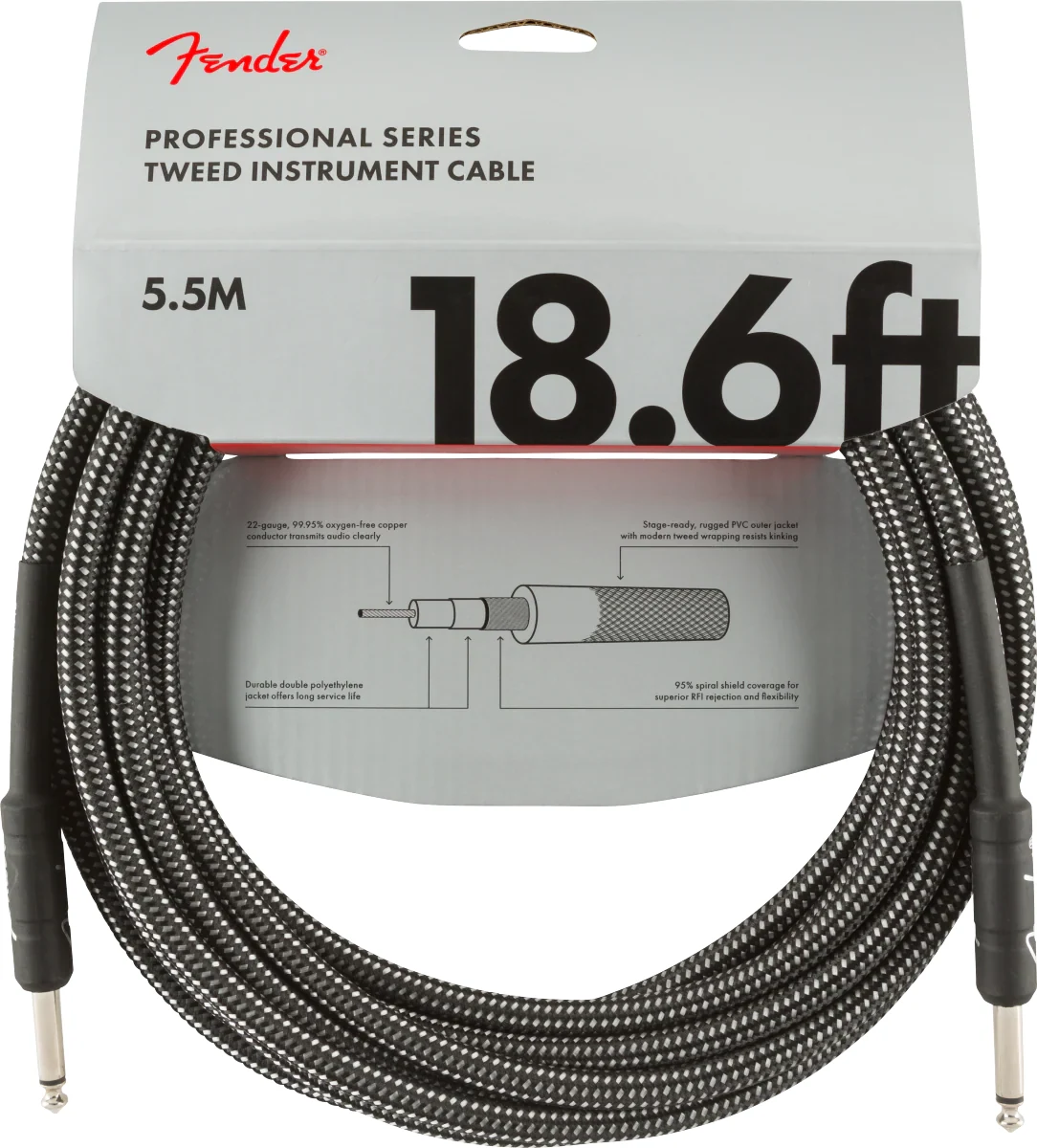 Cable para instrumento Fender Tweed Gray 5.5 mts