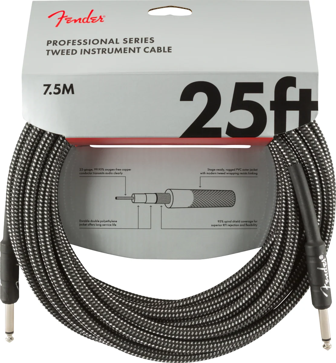 Cable para instrumento Fender Tweed Gray 7.5 metros