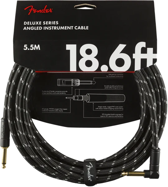 Cable para instrumento Fender Deluxe Series Black Tweed 5.5 metros