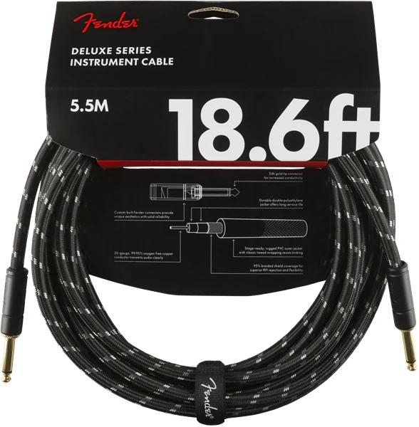 Cable para instrumento Fender Deluxe Series Black Tweed 5.5 metros