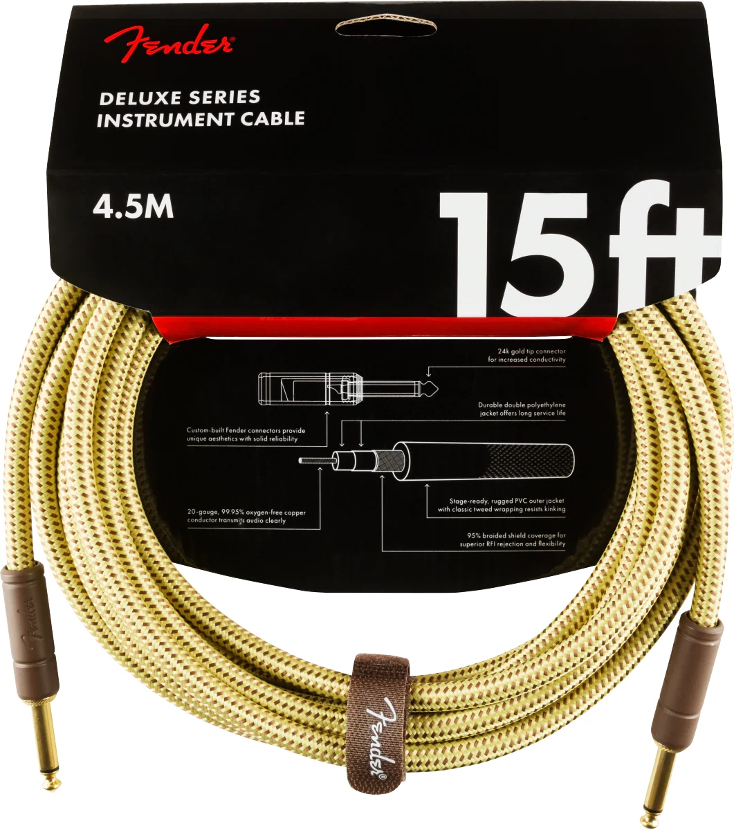 Cable de instrumento Fender Deluxe Tweed 4.5 metros