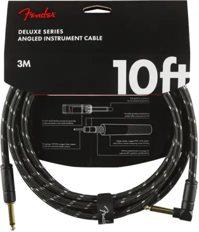 Cable Fender Deluxe para Instrumento 3 mts Tweed Negro
