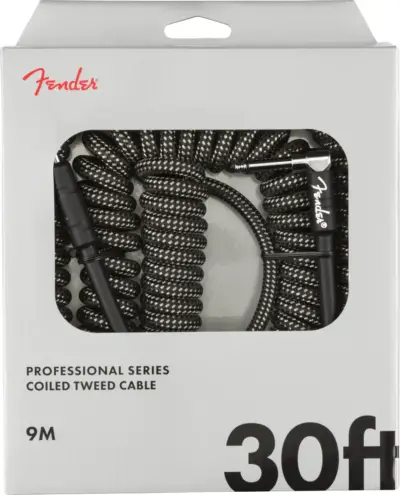 Cable de instrumento espiral Fender Professional Series Tweed gris 9 metros
