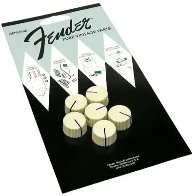 Juego de 6 perillas de amplificador Fender en color crema