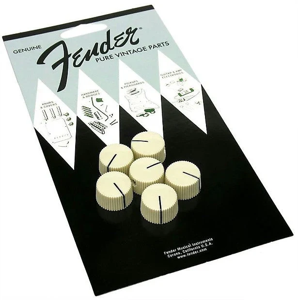 Juego de 6 perillas de amplificador Fender en color crema