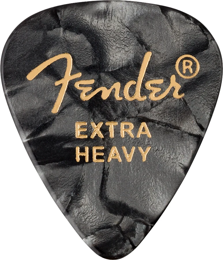 Fender Juego de 12 Plumillas Negras Extra Heavy