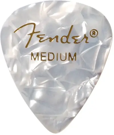 Kit de 12 plumillas Fender Medium White Moto