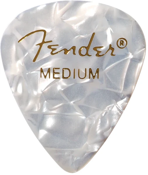 Kit de 12 plumillas Fender Medium White Moto