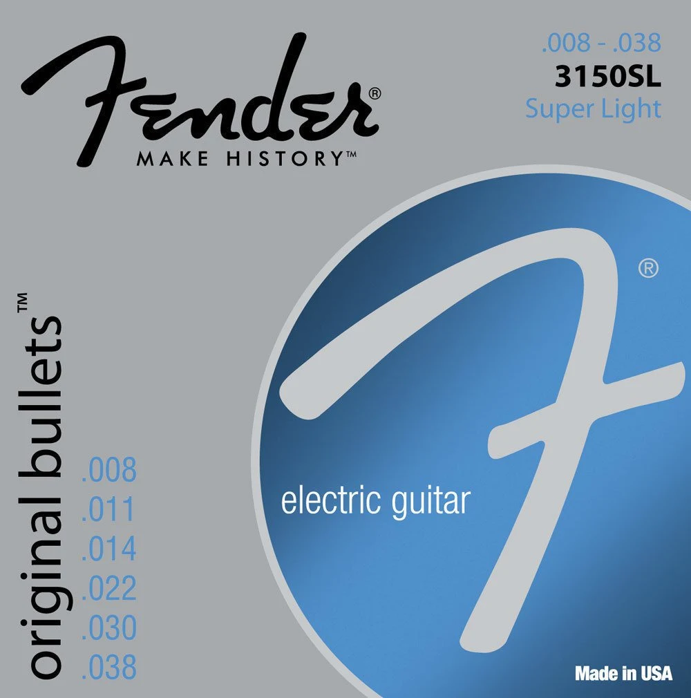 Juego de cuerdas Fender Original Bullets 3150SL Pure Nickel (.008–.038)