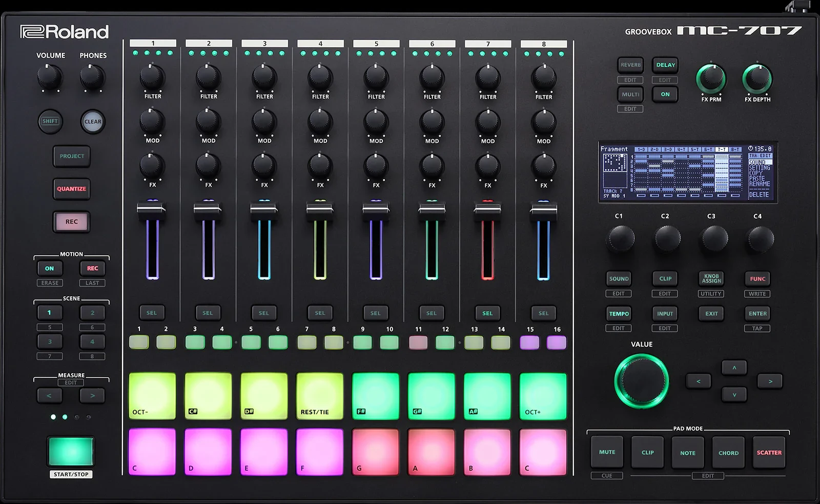 Caja de Ritmos con Sampler Roland MC-707