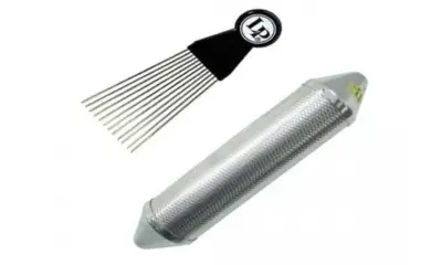 Güiro Torpedo Metal Chico con Raspador LP306B